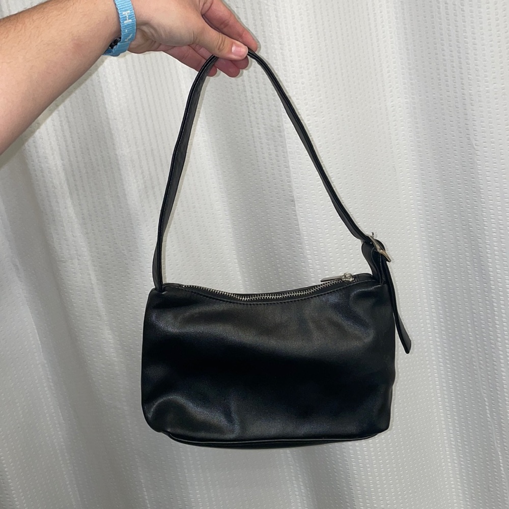 Black, Faux-Leather Mini-bag Size: OS